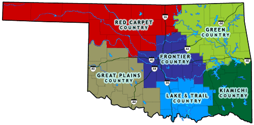 Oklahoma Tourism Regions Map